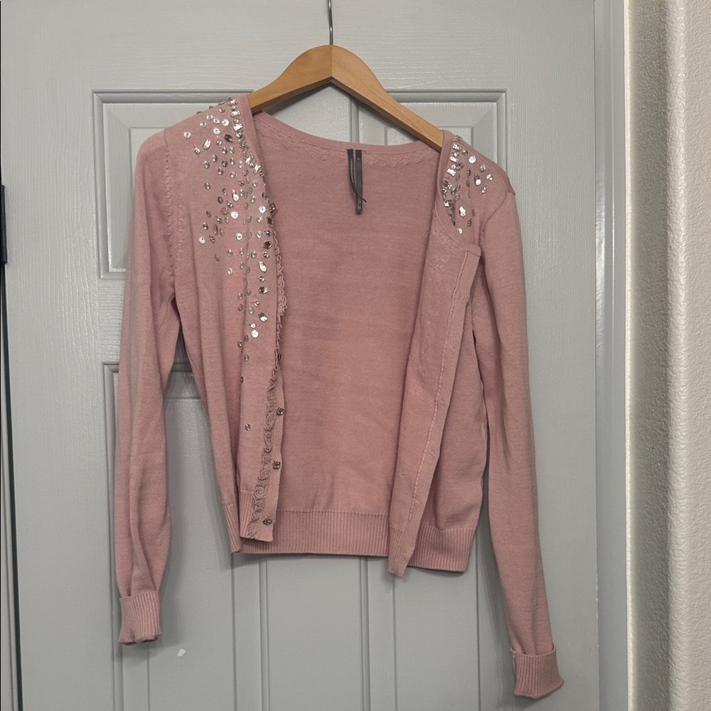 Anthropologie rhinestoned cardigan